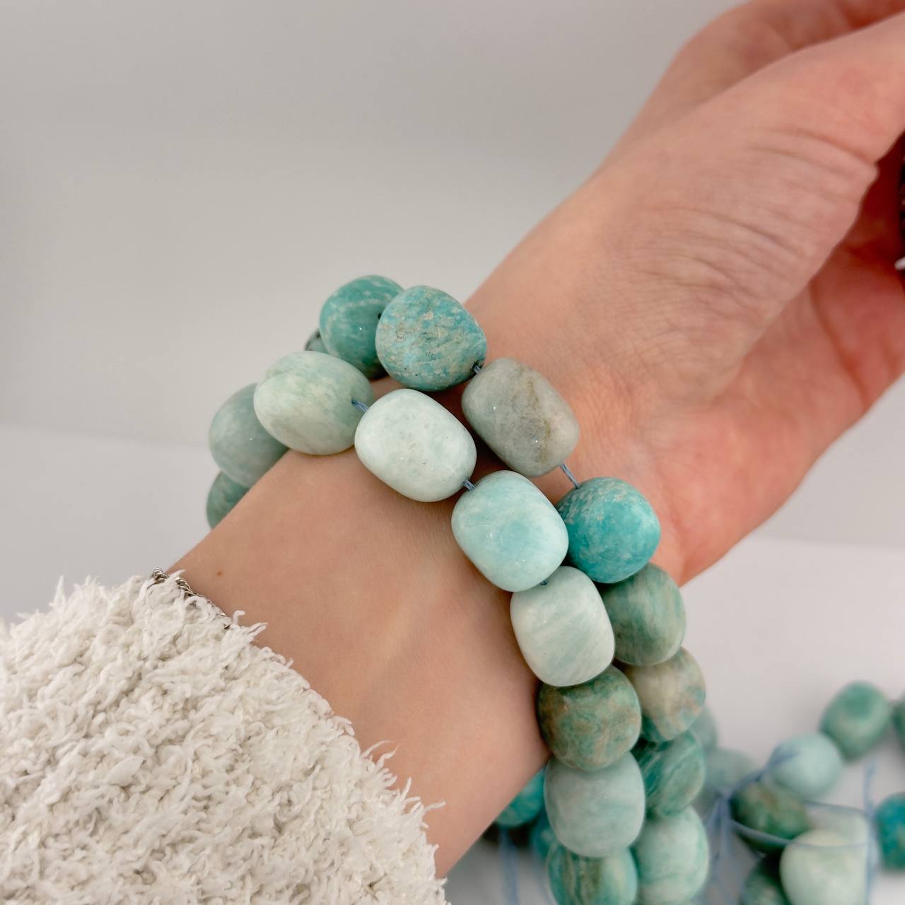 Амазонит размер 13*15мм натуральный камень